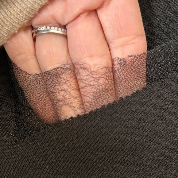 Tom Ford Black Ribbed V Neck Sweater Sheer Panels Flawed Sized M - Picture 11 of 13